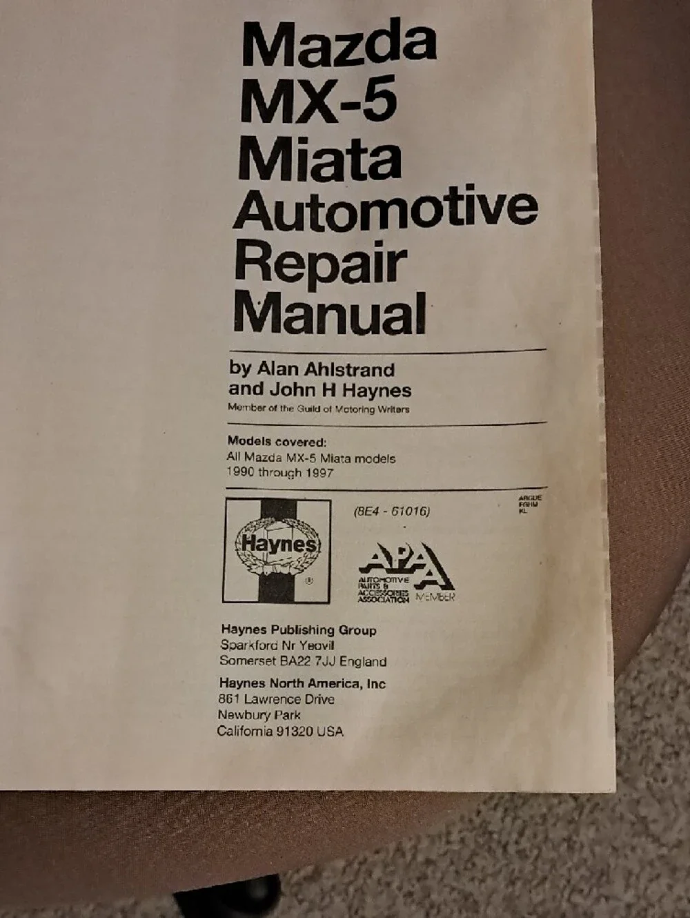 Haynes Mazda MX-5 Miata Repair Manual - Blue